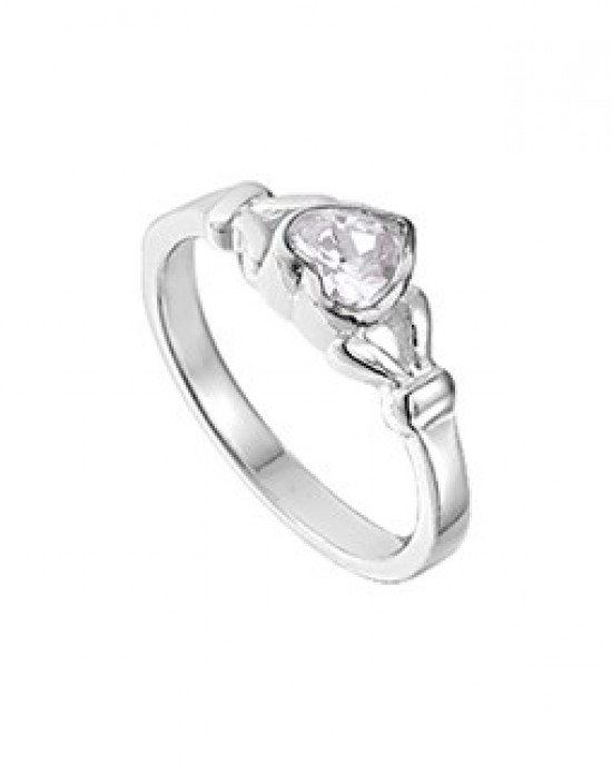 ZILVEREN RING MET HARTJE MET ZIRKONIA MT44 - 74074 - 1014941-MT44