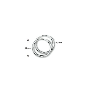 ZILVEREN OORRINGEN RONDE BUIS GEDIAMANTEERD 1.5MM 14MM - 80145 - 1304463