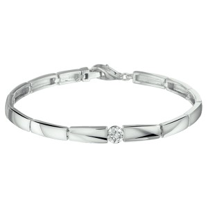 ZILVEREN ARMBAND MODEL CHOKER MET ZIRKONIA 5MM 19CM (Ook als set leverbaar) - 71378 - 1320366