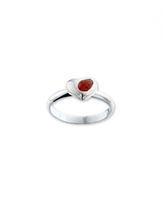 ZILVEREN RING HART MET LIEVEHEERSBEESTJE MT44 -Ook als set leverbaar- - 77991 - 1322452-MT44