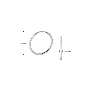 ZILVEREN OORRINGEN RONDE BUIS 1.5MM 20MM - 80733 - 1322822