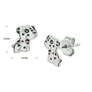 ZILVEREN OORSTEKERS DALMATIER 7.5X7.5MM - 74725 - 1325870