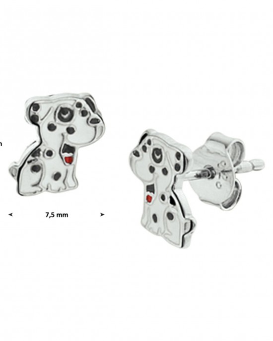 ZILVEREN OORSTEKERS DALMATIER 7.5X7.5MM - 74725 - 1325870