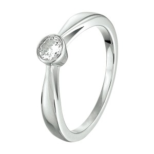 ZILVEREN RING MET SOLITAIR GEZETTE ZIRCONIA IN ZETKAST 4.5MM MT52 - 82642 - 1326628-MT52