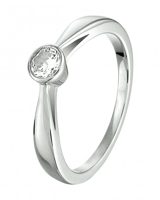 ZILVEREN RING MET SOLITAIR GEZETTE ZIRCONIA IN ZETKAST 4.5MM MT52 - 82642 - 1326628-MT52