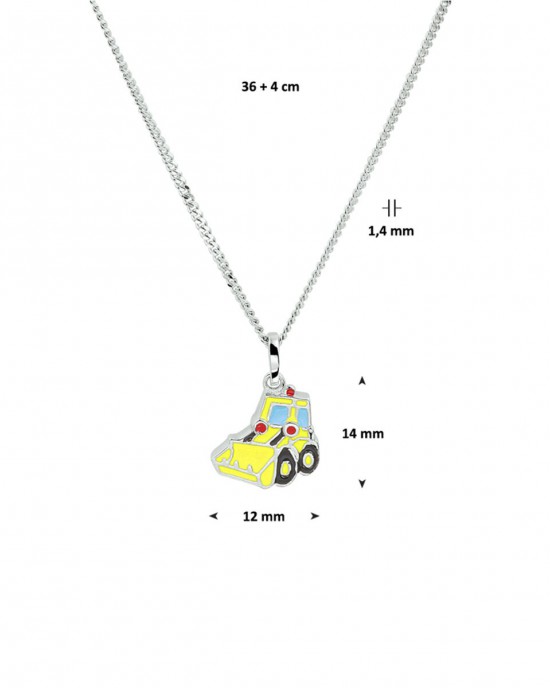 ZILVEREN COLLIER MET SCHEPWAGEN 36+4CM - 83277 - 1328658