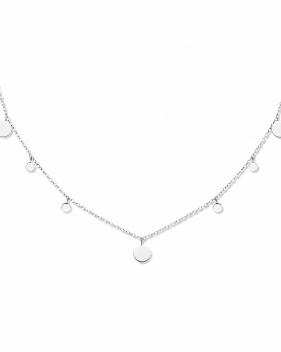 ZILVEREN COLLIER JASSERON MET HANGENDE PLAATSJE 1.1MM 41-45CM - 80026 - 1334310