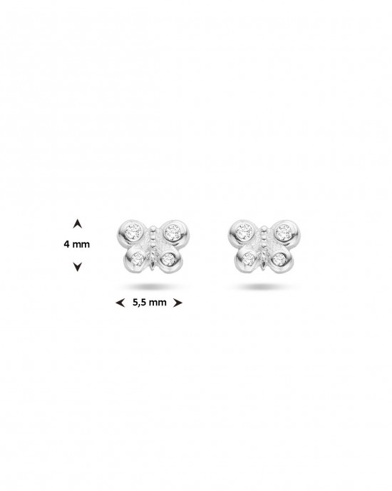 ZILVEREN OORSTEKERS VLINDER MET 4 ZIRCONIA'S 4X5.5MM - 81848 - 1336907