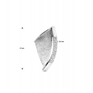 ZILVEREN HANGER MET ZIRKONIA'S EN GESCRATCHT DEEL 8.5X17MM - 83415 - 1337835