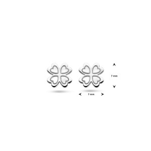 ZILVEREN OORSTEKERS KLAVERTJE 4 7X7MM - 82517 - 1338751