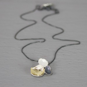 JÉH JEWELS ZILVEREN COLLIER MET SCHOTELTJES ZILVER/OXI/VERGULD - 79159 - 20237