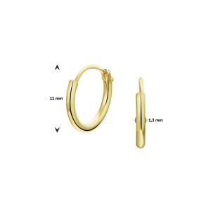 ZILVEREN OORRINGEN DOUBLE VERGULD  1.3MM 11MM (Geen garantie op plating) - 82023 - 2103190