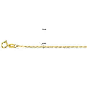 ZILVEREN COLLIER GOURMET, DOUBLE, 1.2MM 50CM (Geen garantie op plating) - 82999 - 2103369-50CM