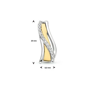 ZILVEREN HANGER MET DOUBLE EN ZIRCONIA'S 8X20MM (Geen garantie op plating) - 80429 - 2200427