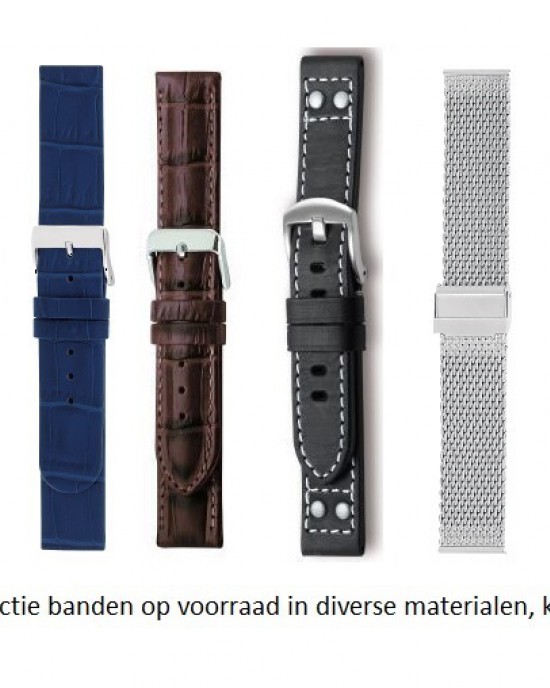 HORLOGEBAND LEER DONKERBRUIN CHRONO 22MM - 502101 - 24122