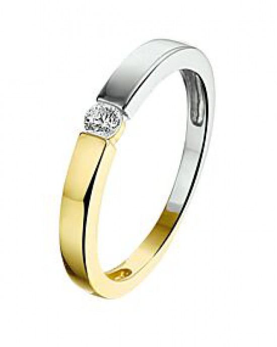 GOUDEN RING BI-COLOR MET ZIRKONIA MT52 - 80500 - 4205827-MT52