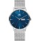 DANISH DESIGN HORLOGE "AKILIA" STALEN MILANEESE BAND EN KAST, BLAUWE PLAAT MET DAG/DATUM AANDUIDING 30M - 82974 - IQ68Q1267