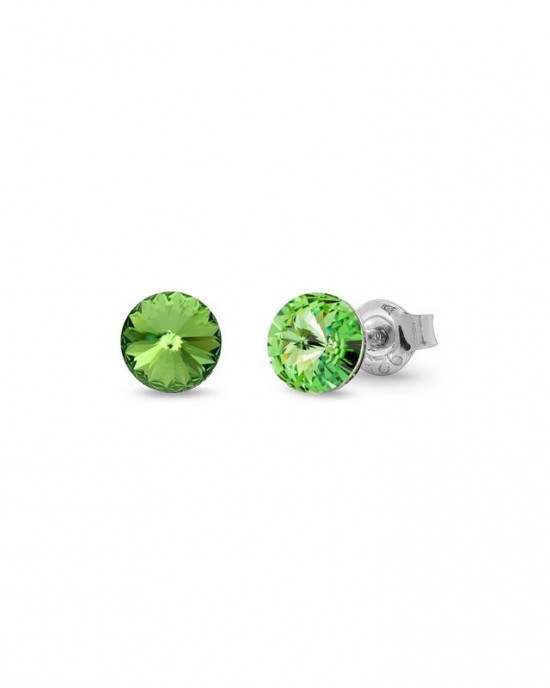 SPARK ZILVEREN OORSTEKERS SMALL PERIDOT SWAROVSKI STENEN - 79568 - K1122SS29PE