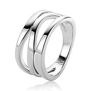 ZINZI ZILVEREN RING "MART VISSER" 3 BAANS RING MT56 - 83324 - MVR25-56-MT56