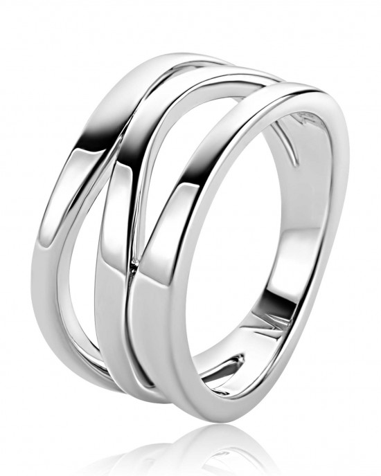 ZINZI ZILVEREN RING "MART VISSER" 3 BAANS RING MT56 - 83324 - MVR25-56-MT56