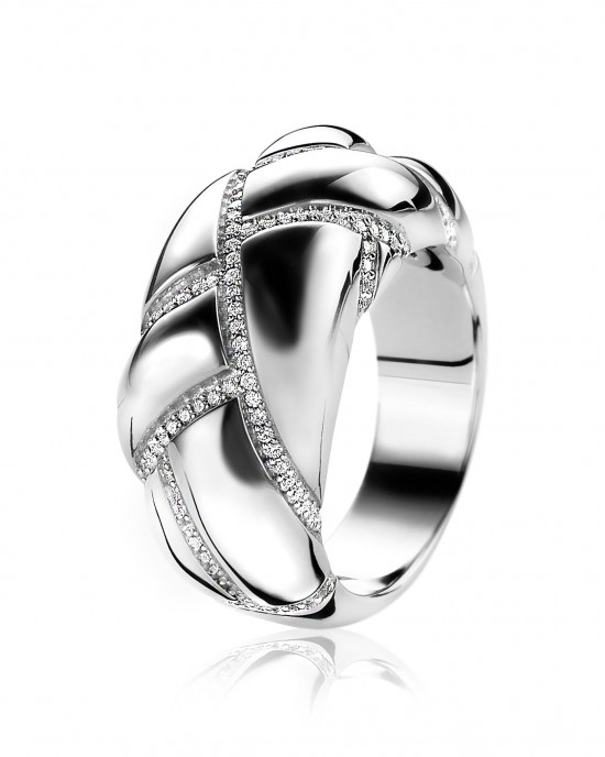 ZINZI "MART VISSER COLLECTIE" RING MET ZIRKONIA'S MT54 - 71419 - MVR8-54-MT54