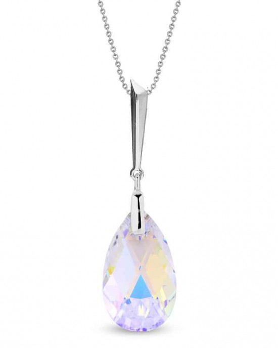 SPARK ZILVEREN HANGER MET COLLIER, LACRIMA, MET AURORA BOREALIS CRYSTAL - 80258 - NN610622AB