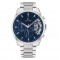 TOMMY HILFIGGER HORLOGE "BAKER" STALEN BAND EN KAST, BLAUWE OPENGEWERKTE PLAAT CHRONO PLAAT 50M - 81339 - TH1710448