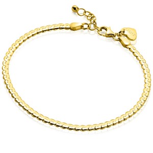 ZINZI ZILVEREN ARMBAND, DOUBLE, PLATTE S SCHAKEL 3MM 18-21CM (Geen garantie op plating) - 83352 - ZIA2647G