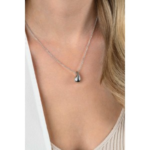 ZINZI ZILVEREN COLLIER JASSERON MET 18MM HANGER ORGANISCHE DRUPPELVORM 42-45CM -Ook als set- - 83106 - ZIC2636