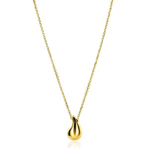 ZINZI ZILVEREN COLLIER JASSERON MET 18MM HANGER ORGANISCHE DRUPPELVORM 42-45CM -Ook als set- (Geen garantrie op plating) - 83021 - ZIC2636G