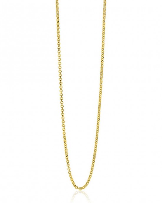 ZINZI ZILVEREN COLLIER JASSERON MET VERLENGKETTING GEEL VERGULD 45CM (geen garantie op plating) - 76679 - ZILC-J45G-45CM