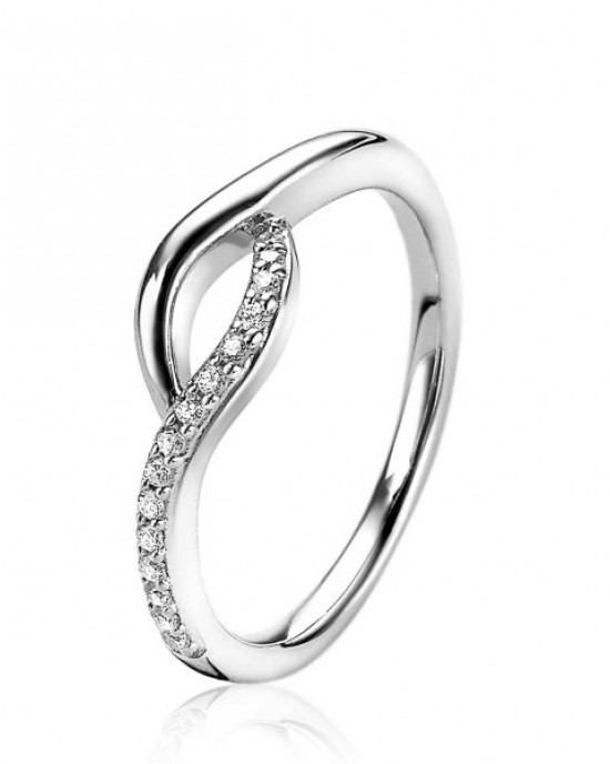 ZINZI ZILVEREN RING MET OPEN SLAG EN ZIRKONIA'S MT52 - 81761 - ZIR1971-52-MT52