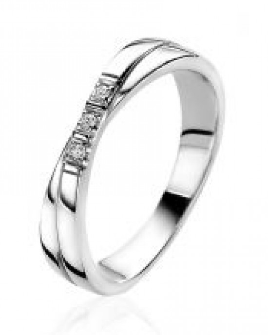 ZINZI ZILVEREN RING CROSS OVER MET ZIRKONIA'S MT62 - 81741 - ZIR2039-62-MT62