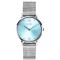 ZINZI HORLOGE "LADY" STALEN MILANEESE BAND EN KAST ICE BLAUWE PLAAT MET ZIRKONIA'S 50M - 79411 - ZIW645M